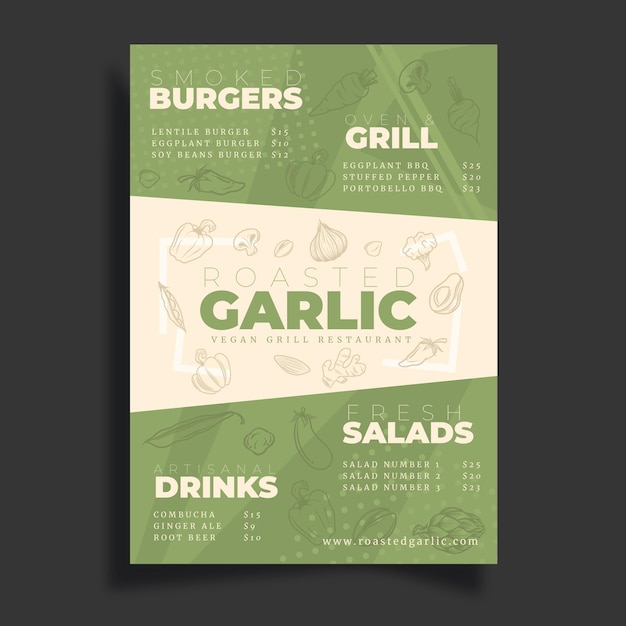 Free vector vegan poster template