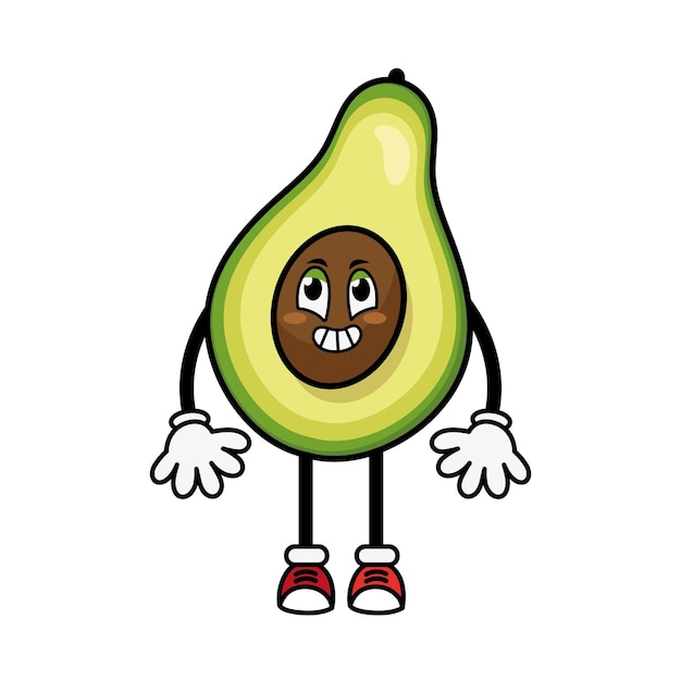 Vettore gratuito avocado di personaggio dei cartoni animati di verdure