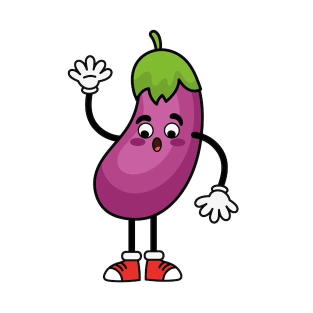 Vegetable cartoon character eggplant