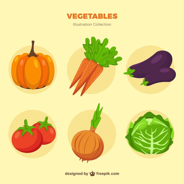 Бесплатное векторное изображение Коллекция овощей