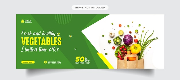 Vegetable facebook cover and social media banner template