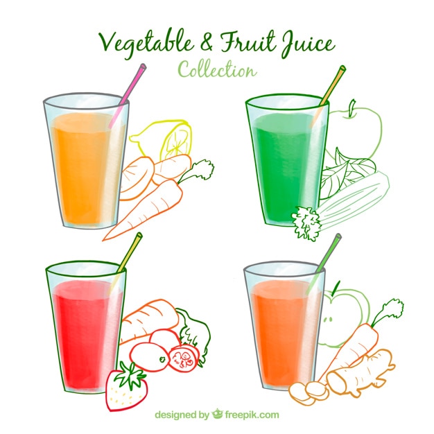 Vegetable and fruit juice collection