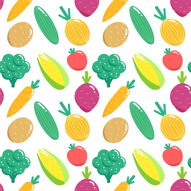 Free vector vegetable pattern background