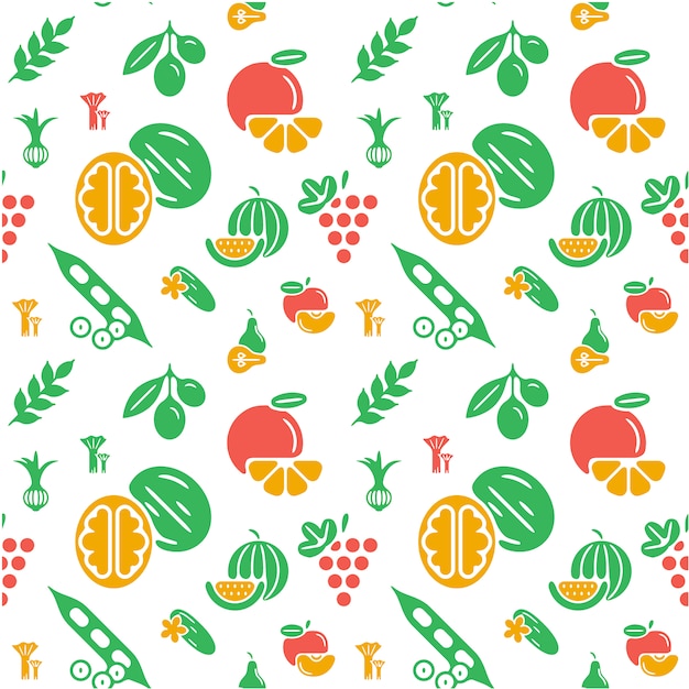 Free vector vegetable pattern background
