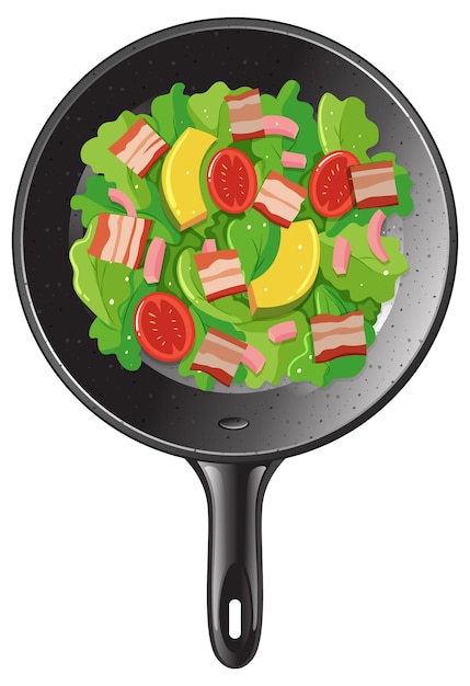 Free vector vegetable salad in a pan