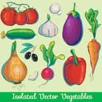 Free vector vegetable vector collection