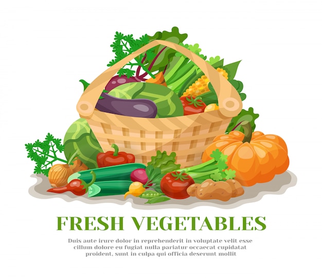 Free vector vegetables basket still life