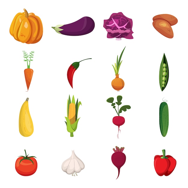 Free vector vegetables elements set