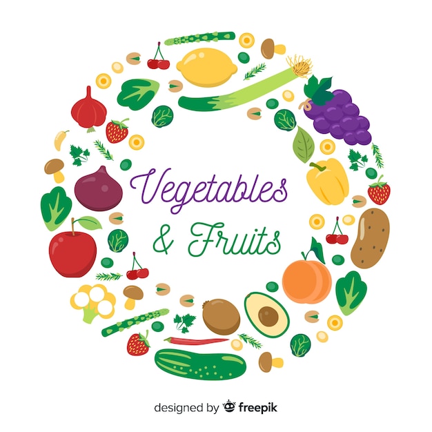 野菜や果物の丸枠