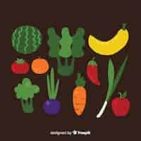 Free vector vegetables and fruits