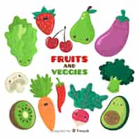 Vettore gratuito frutta e verdura