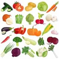 Free vector vegetables icons set