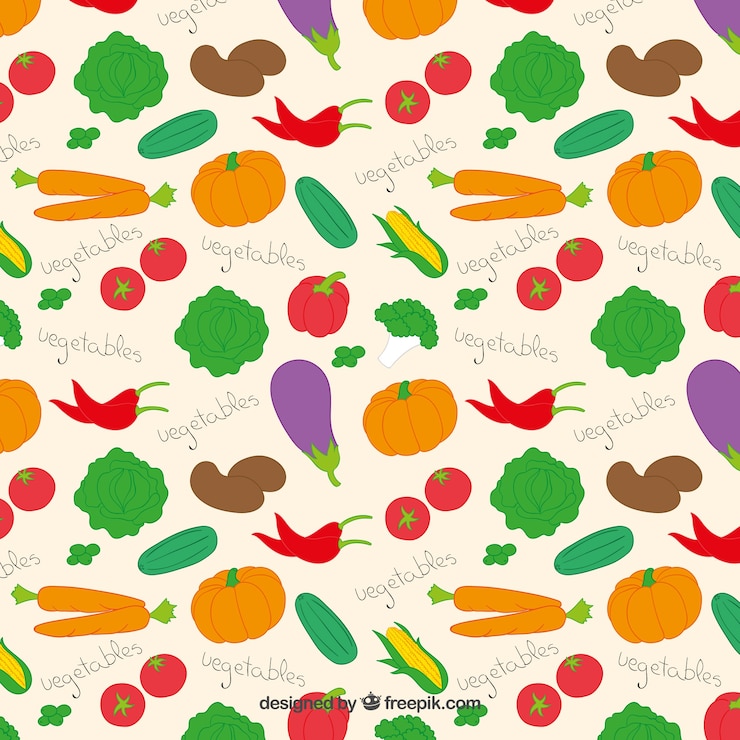 無料Vector 野菜パターン