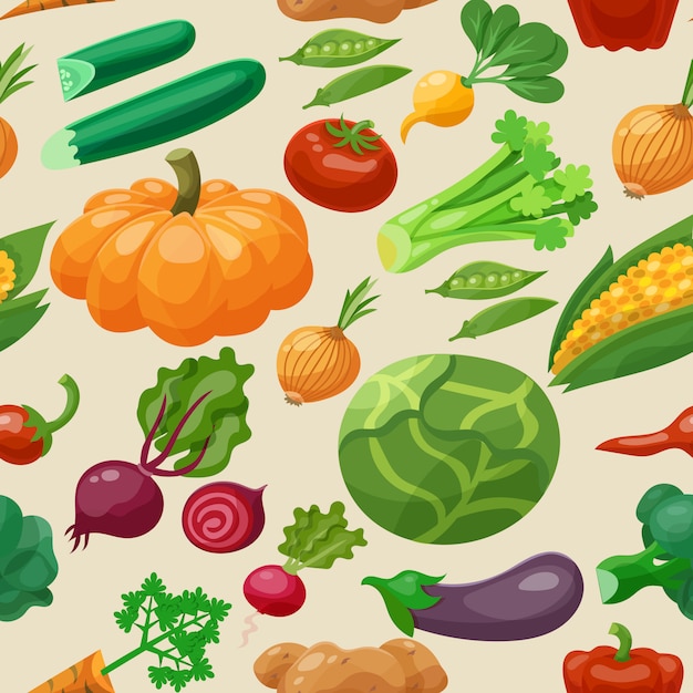 Free vector vegetables seamless pattern