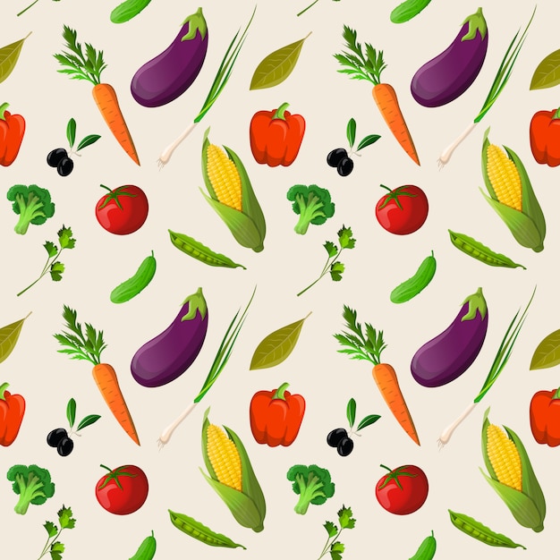 Vegetables seamless pattern