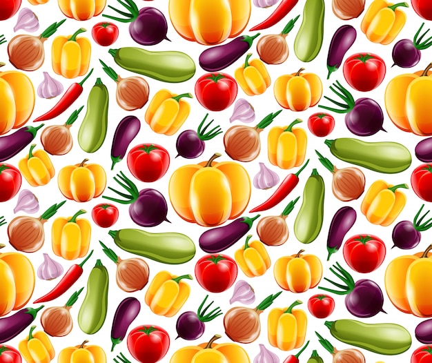 Free vector vegetables seamless pattern