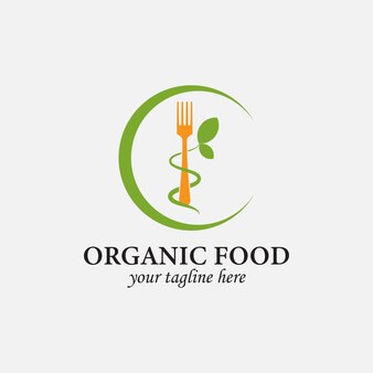 Вегетарианский логотип шаблонов дизайна вектор ресторан логотип натуральные продукты питания логотип