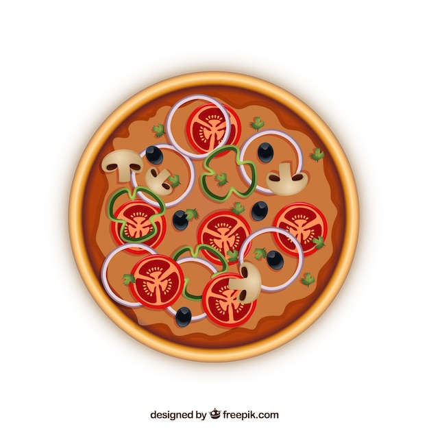 Vettore gratuito pizza vegetariana