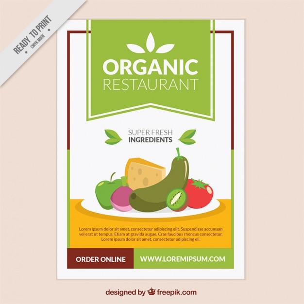 Free vector vegetarian restaurant brochure