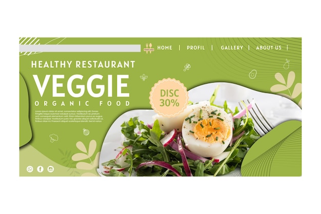 Veggie restaurant landing page template