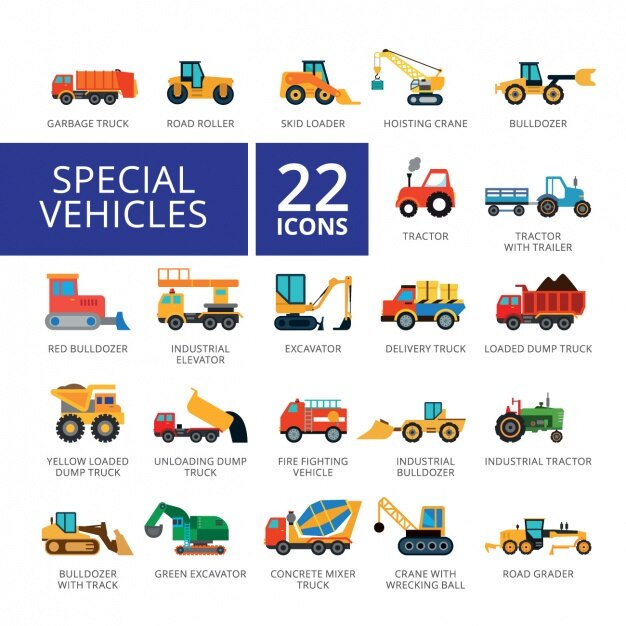 Vehicle icons collection