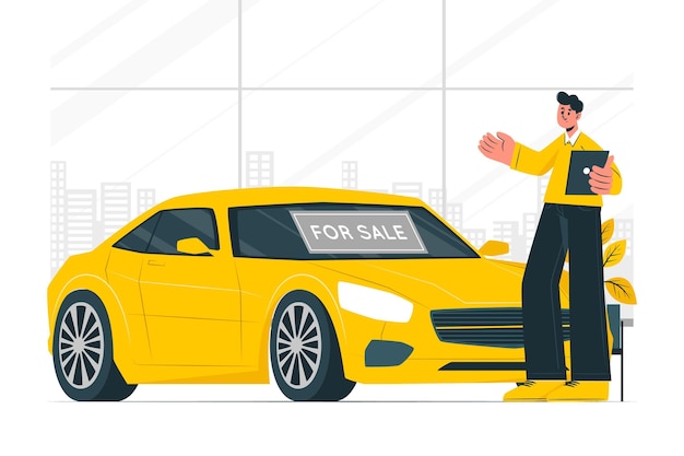 Vehicle sale concept illustration