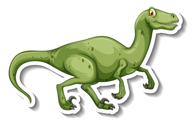 Velociraptor dinosaur cartoon character sticker