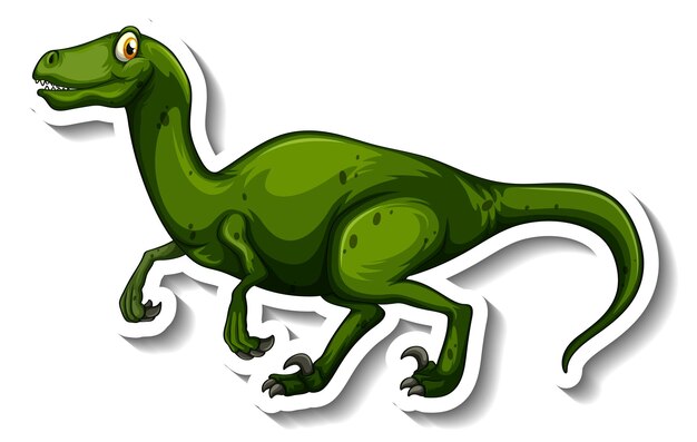 Velociraptor dinosaur cartoon character sticker