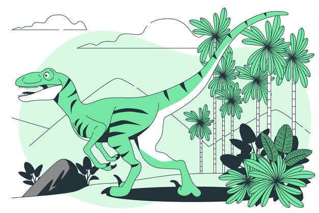 Иллюстрация концепции динозавра велоцираптора