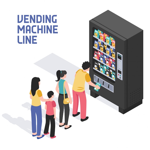 Free vector vending machine isometric illustration