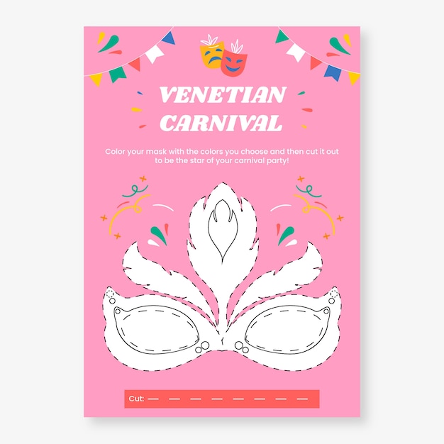 Venetian Carnival Mask – Free Vector Template Download