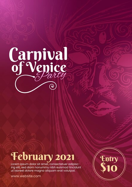Шаблон плаката венецианского карнавала