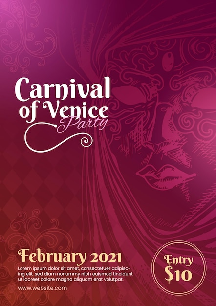 Шаблон плаката венецианского карнавала