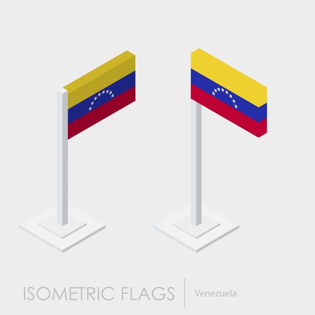 베네수엘라 국기 3d 아이소 메트릭 스타일