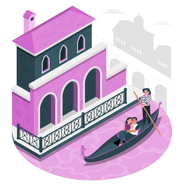 Free vector venice  concept illustration