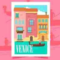 Vettore gratuito poster di venezia