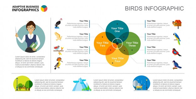 Venn Chart with Five Elements Template