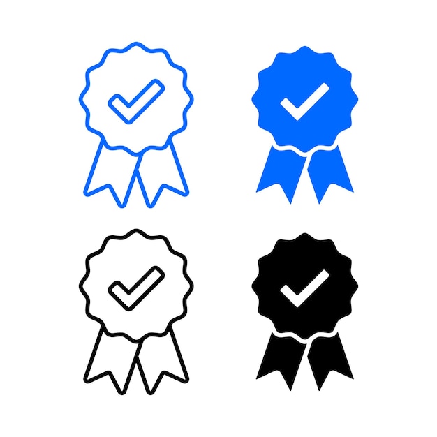 Free vector verified badge ribbon set