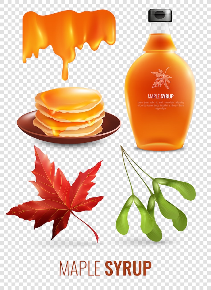 무료 Vector 버몬트 메이플 시럽 세트