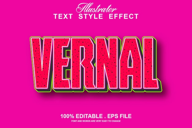 Vernal text effect editable