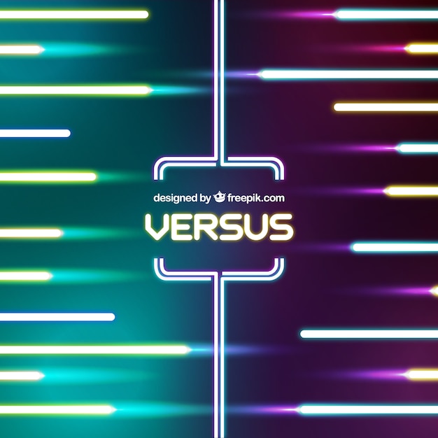 Free vector versus background with colorful neon lights