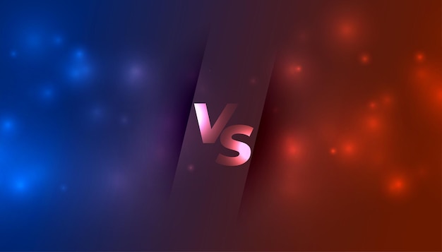 Free vector versus vs banner with glowing sparkles