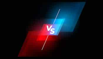 Free vector versus vs battle screen red and blue background