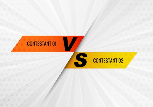 Free vector versus vs contestant and screen background