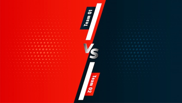 Free vector versus vs screen background between two teams