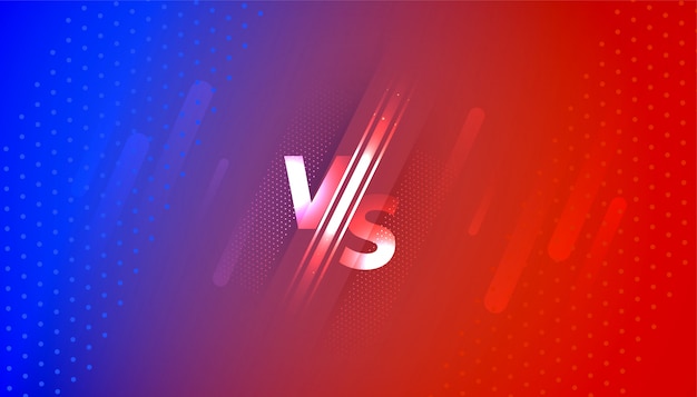 Versus vs screen banner in red and blue gradient