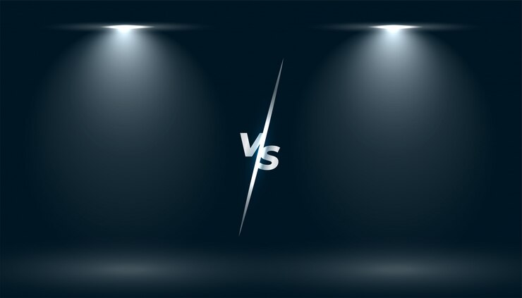 Free Vector versus vs screen with two focus light effect