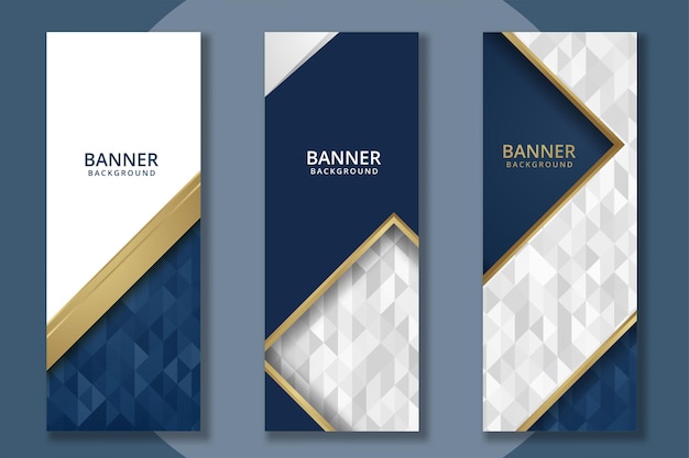 Vertical abstract banner template set