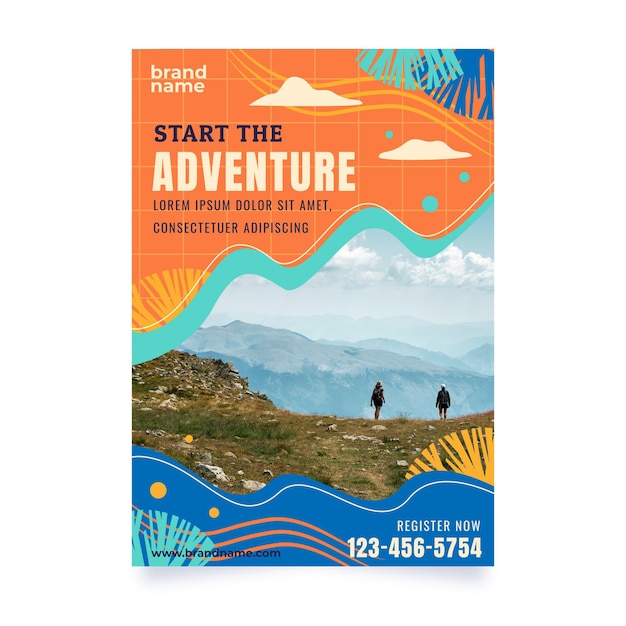 Free vector vertical adventure flyer template