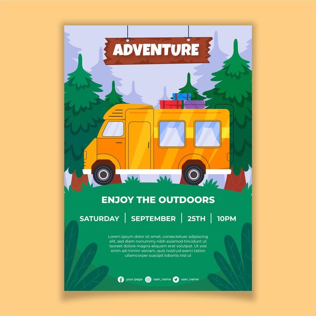 Vertical adventure flyer template